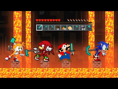 Sonic, Mario, Tails, Amy, Knuckles Survives in Minecraft - Pixel Animator vs Minecraft Shorts Ep 3