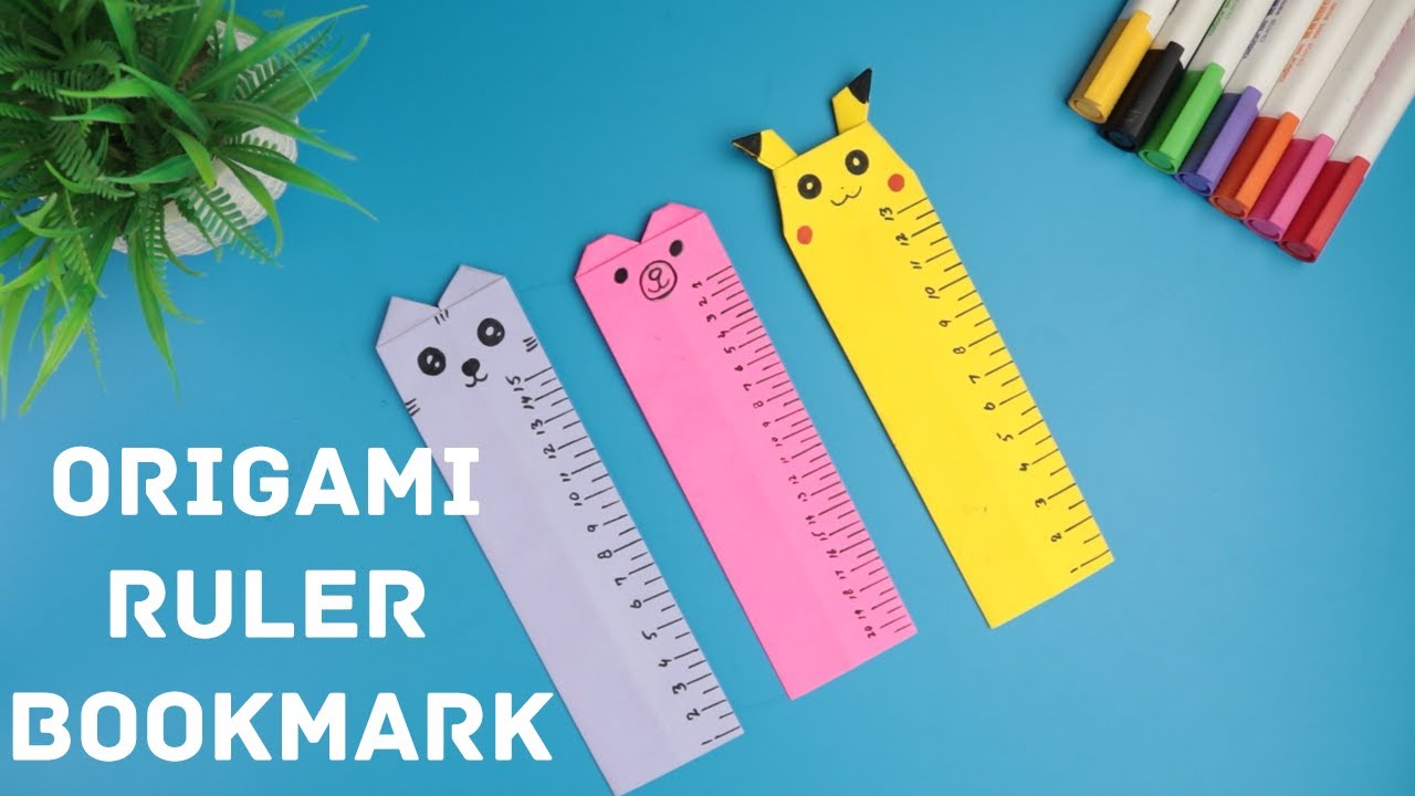 Origami Ruler Bookmark pikachu, Bear & Cat Pusheen #diy #drawing #art # ...
