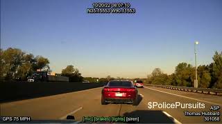 Speeding RED CHEVY CAMARO with fictitious tags hits the shoulder to escape ARKANSAS STATE POLICE