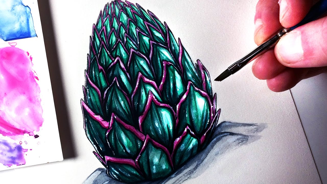 Painting a DRAGON EGG - Time Lapse - YouTube