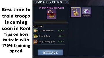 Best time to train troops is coming in KOA! Tips on how to train with 170% speed | King of Avalon