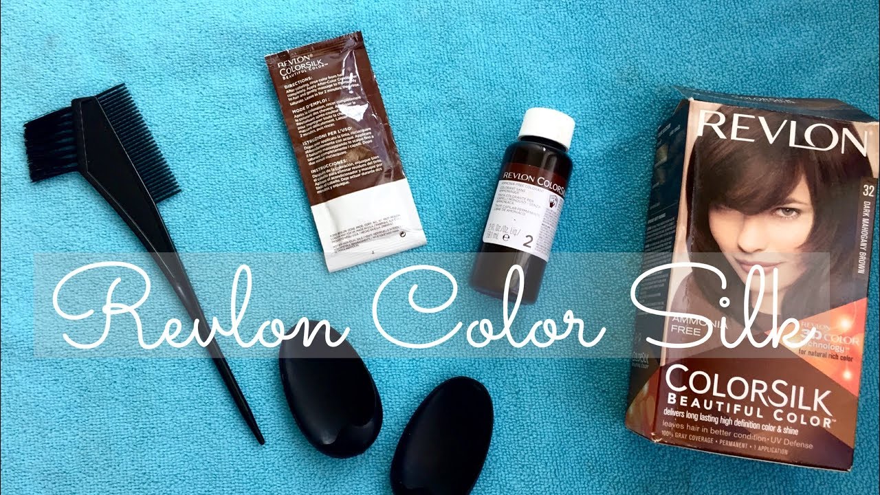 Revlon Color Silk 32 Dark Mahogany Brown How To Apply Before After