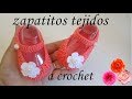 Zapatitos a crochet para bebé - Modelo Laura rosa - tejido - ganchillo