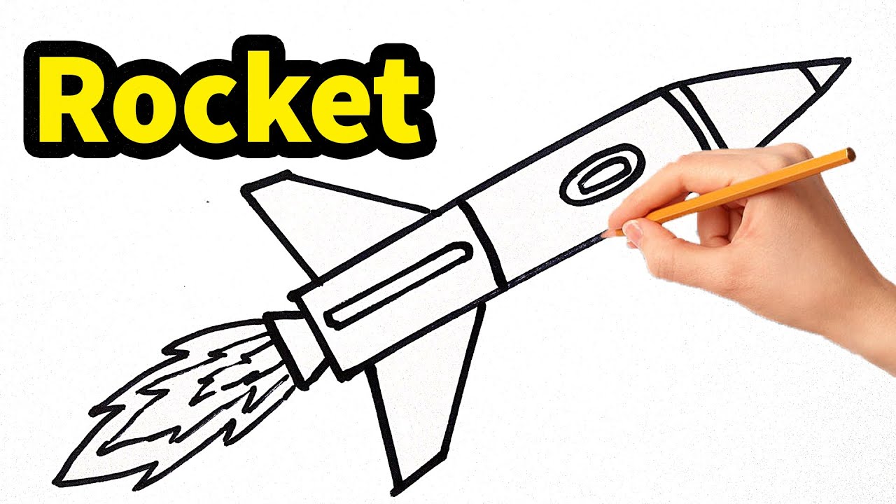 How to Draw a Rocket - Easy Rocket Drawing Step by Step for Kids - Cartoon  Rocket Drawing - YouTube