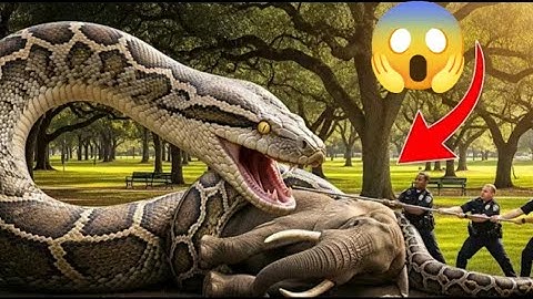 Animal Rescue : Heroic Rescue Team confronts  a Gint Python to Save a  Mother Elephant 
