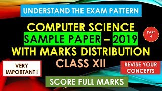 Computer Science Class XII Sample Paper: 2019 (Part 4- Q4)