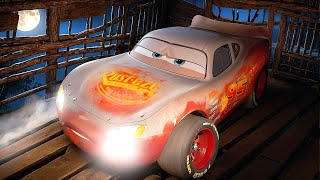 Abandoned dusty LIGHTNING MCQUEEN in an old forgotten Garage! Pixar Cars