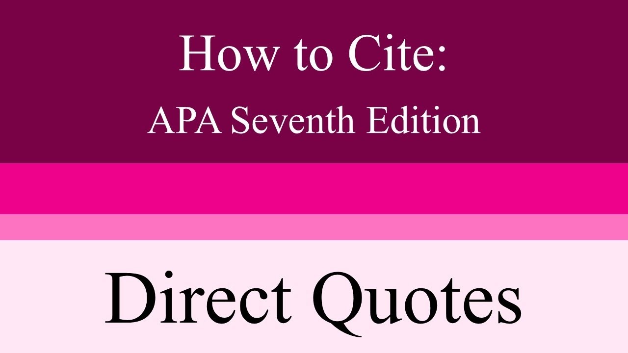 apa direct quoting