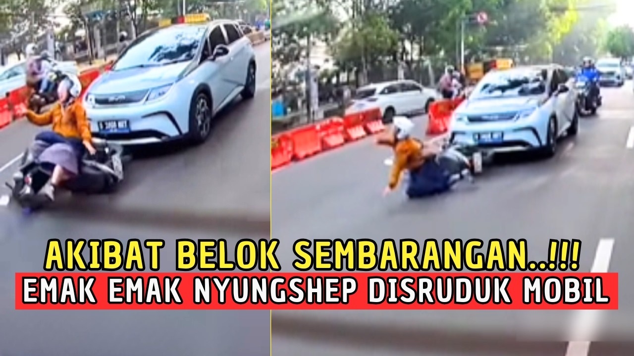 LANGSUNG KAP0K..! Momen Emak-Emak 'Kena Batunya' di Jalanan! – Sampe Di Tubrvk Mobil🤦‍♂️