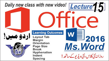 Microsoft Office 2016/Ms word Lecture 15 in urdu/Page layout Tab Complete