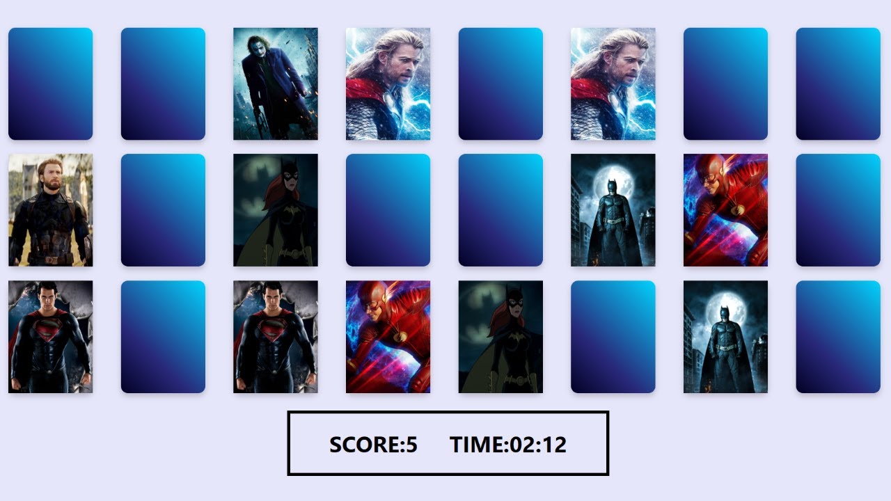 How to code Card Memory Game with Javascript | 10 mins - YouTube