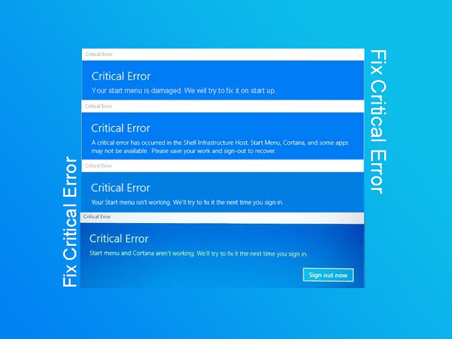 critical error start menu