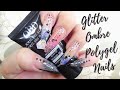 Glitter Ombre Polygel Nails || Easy DIY Polygel Nails with Dual Forms 🥰