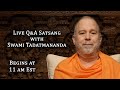 Live satsang qa with swami tadatmananda 21 april 2024