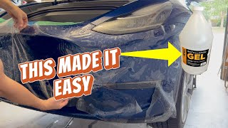 Tesla Model Y Front Bumper Xpel PPF installation DIY job