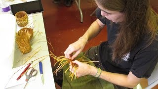 Twining Cedar (9 of 15): Weaving a Twined Bottom