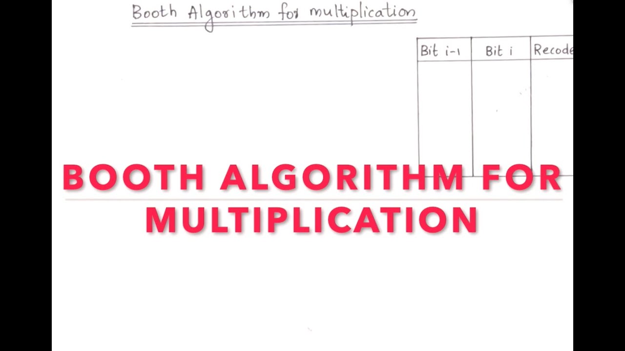 Booth Algorithm For Multiplication Using Bit Pair Recoding |Booth ...