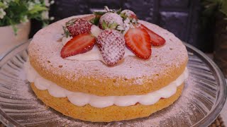 فكتوريا كيك الطرية الهشة .. بطريقة بسيطة..والطعم أكتر من رائع .. Victoria Sponge Cake Recipe