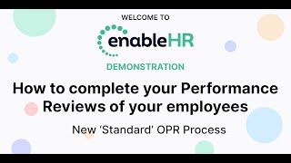Manager Training: Completing Employee Online Performance Reviews using enableHR’s ‘Standard’ Process