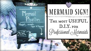Chalkboard Sign Ideas  MERMAID BIRTHDAY PARTY DIY for Professional Mermaids  Business Card Holder