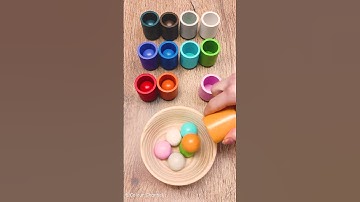 Satisfying Color Sorting  ASMR Wooden Toys