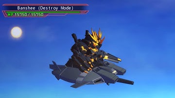SD Gundam G-Gen. OW - Banshee (Destroy Mode) (Base Jabber, enemy only) All Animations HQ Pack