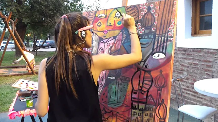Anita Rizzi pintando en Valle Escondido