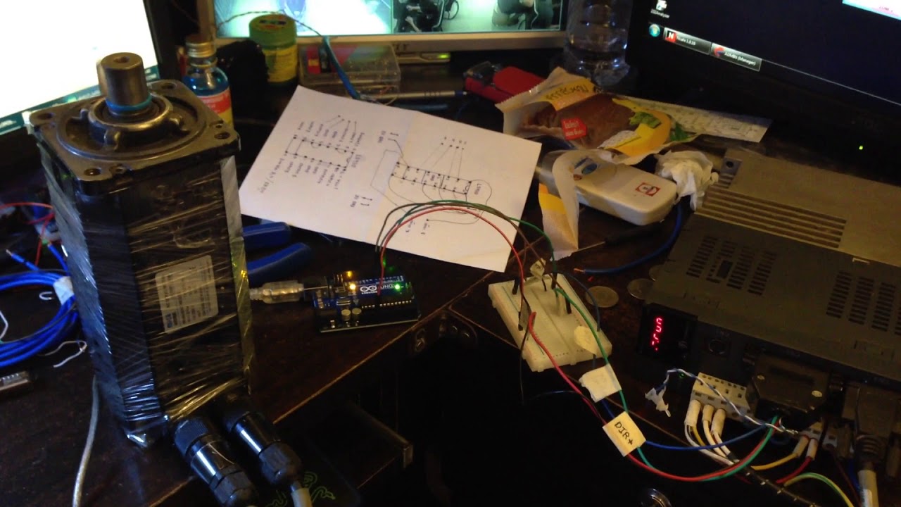 Arduino Uno + AC Servo 1kw Test - YouTube