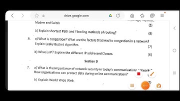 BcA 5th sem Computer Network question paper PU 2021