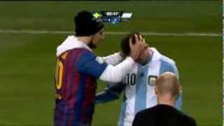 A Barca Fan Kisses Messi ( Argentina Vs. Sweden )