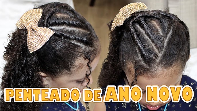 Penteado Infantil facil SEMI-PRESO para cabelo cacheado #81 I Sr e Sra  Martinez 