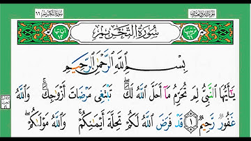 66-سورة التحريم/القارئ الشيخ الزين محمد أحمد "alqari Sheikh Al-Zain Muhammad Ahmed