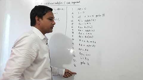 3 ADDRESS CODE REPRESENTATION FOR C CODE SEGMENT 3