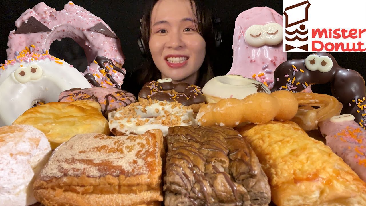 ASMR ミスドの新作大食い‼️〜孤独な者よ、君は創造者の道を行く〜donut【咀嚼音】