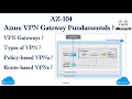 AZ-104:- VPN Gateways ? Types of VPN ? Policy-based VPNs ? Route-based VPNs ? image