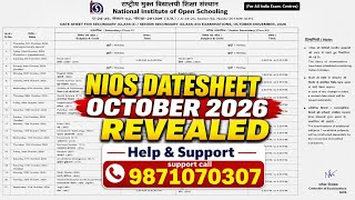 Nios datesheet. Nios October 2026 datesheet आ गया. Help&Support Call-9871070307 