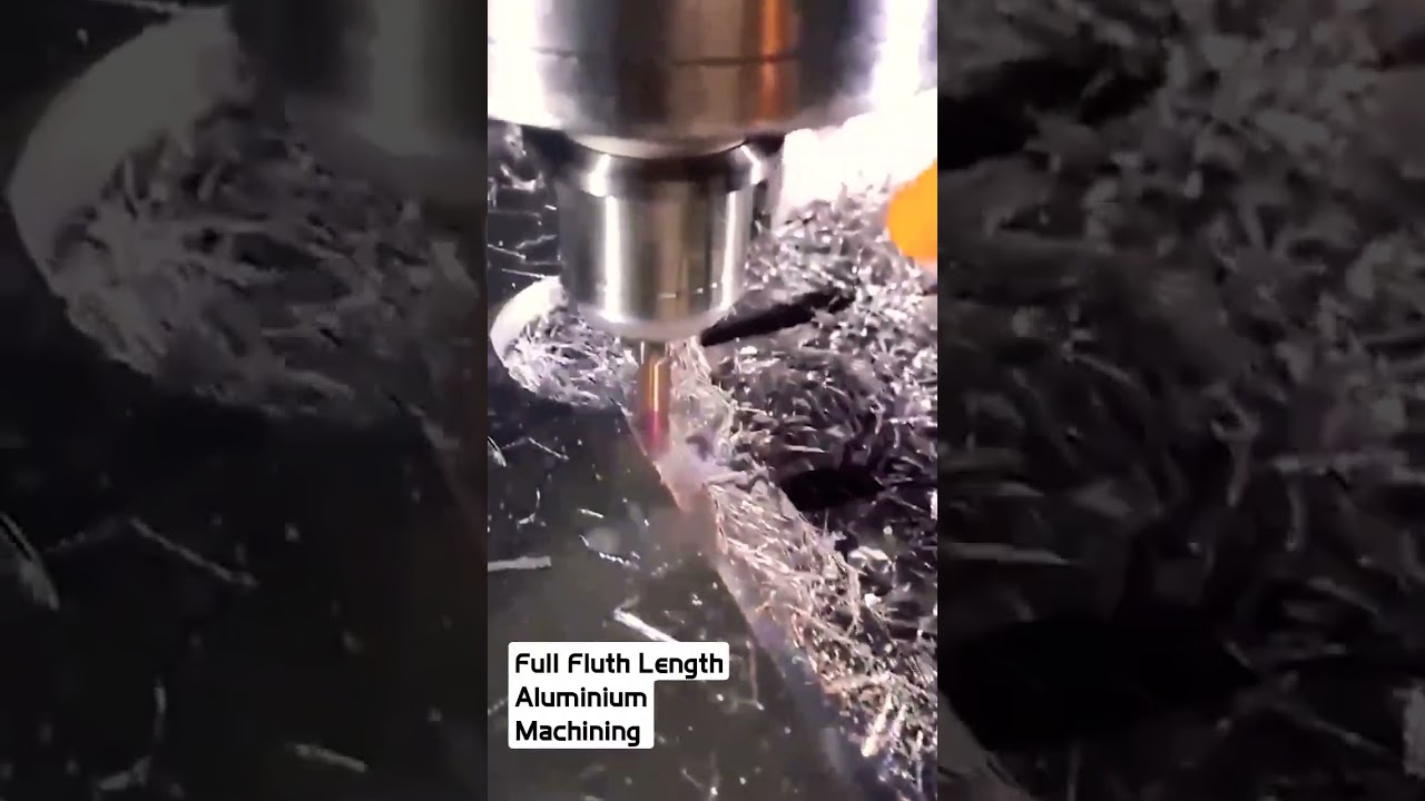 Full Flute Length Aluminium Machining #shorts #ytshorts #cnc #cam #3axis #machining #vmc #cad #tool
