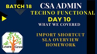 CSA Admin Batch18 | Day 10 | Import Shortcut - SLA Overview - Homework Wealth