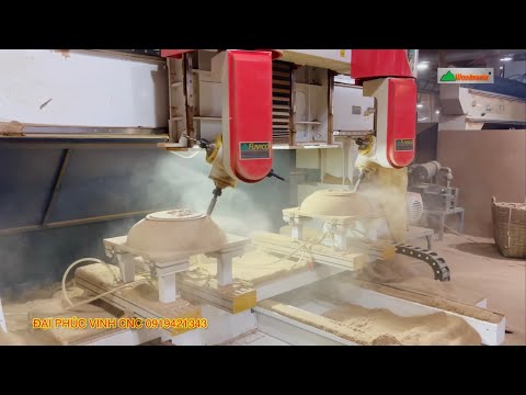 Máy phay Cnc 3d 5 trục 2 bàn làm việc đồng thời Woodmaster | gia công cầu bát úp