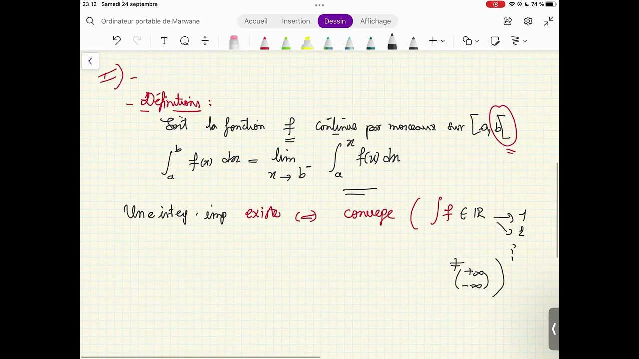 Analyse 3-séance 1: Intégrales généralisées/impropres
