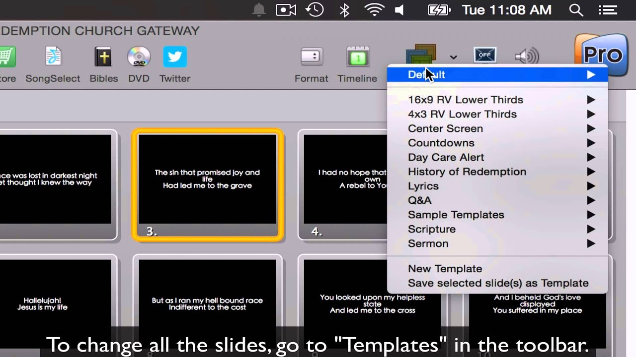Working with Templates - ProPresenter - YouTube