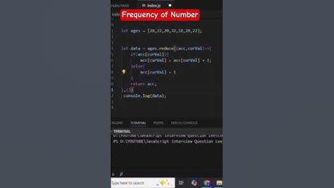 Find Frequency of Number in Array | javascript interview question #shorts #javascript #coding #short