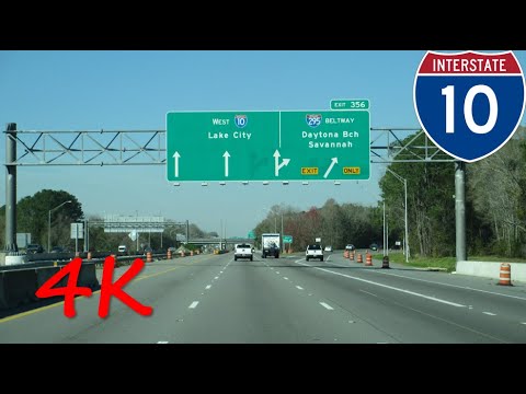 ⁴ᴷ Interstate 10 (Jacksonville, FL) westbound [4K VIDEO] - YouTube