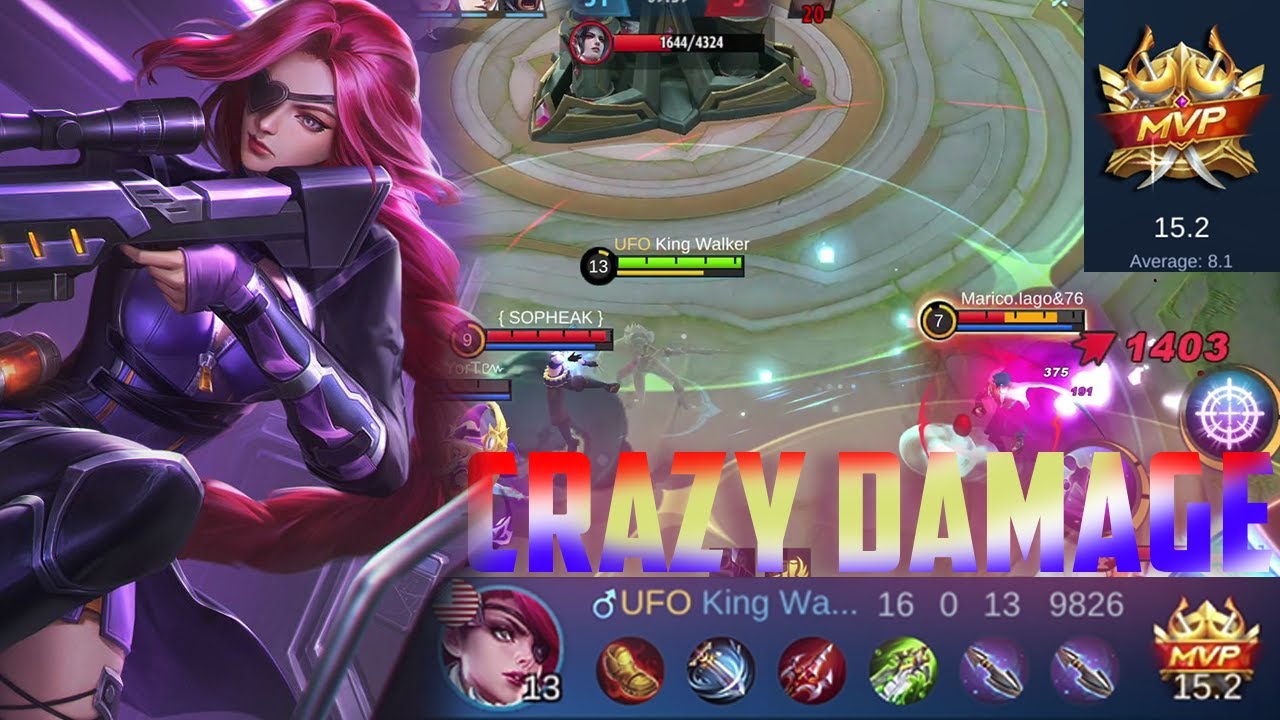 Lesley Crazy Damage | Top 1 Global Lesley Build | Lesley Gameplay - Mobile Legends