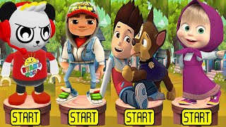 Tag with Ryan vs Patrol Chase vs Princess Masha Run vs Subway Surfers - Run Gameplay screenshot 2
