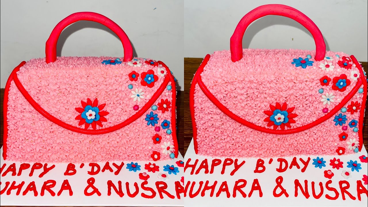 Butter cream hand bag cake decorations