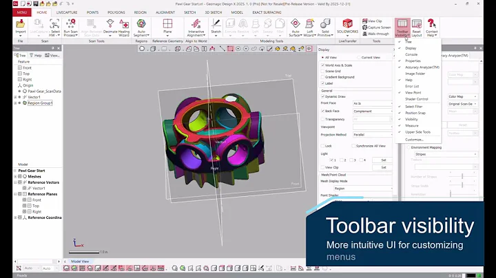 User Interface Enhancements - Geomagic Design X 2025.1