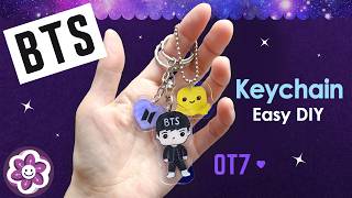 BTS Keychain DIY 💜 | Easy & Cute | OT7