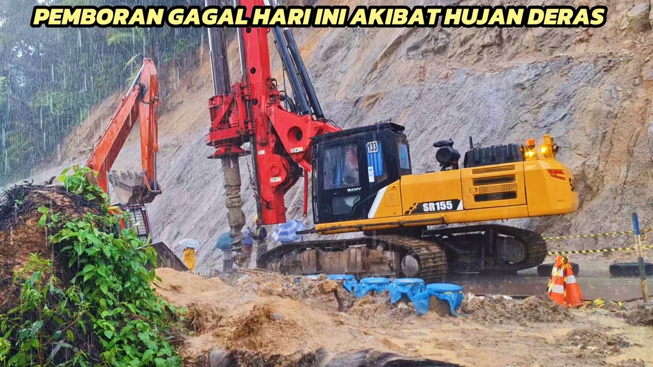 Bor File Baru Sebentar Beroperasi‼️ Tiba2 hujan Lebat Turun Di Batu ...