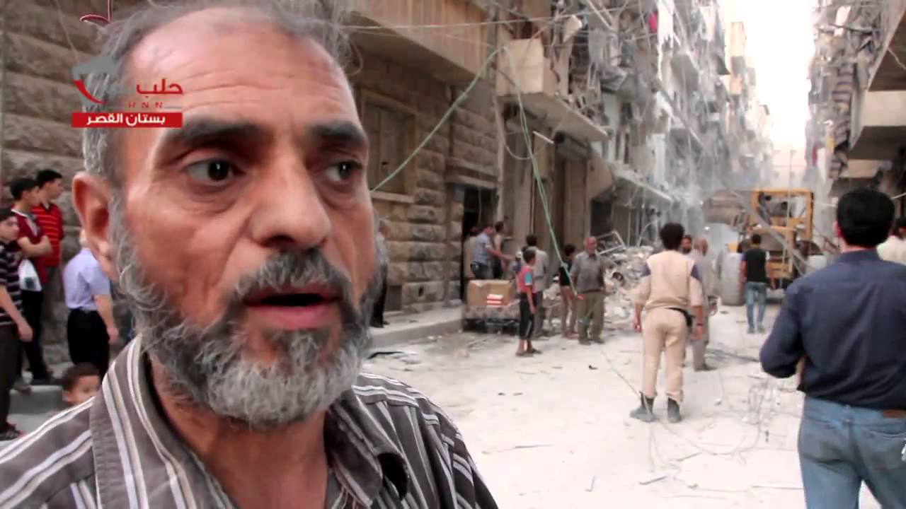 حلب بستان القصر لقطات من الدمار الذي خلفه برميلين متفجرين 15 7 2014